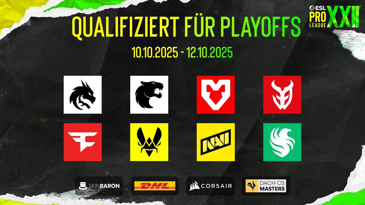 dachcs's tweet image. Gestern liefen die letzten Decider Matches für die Qualifizierung der Playoffs in der @ESLCS Pro League 🫡

@natusvincere, @3DMAXGaming und @FaZeEsports konnten sich durchsetzen und spielen morgen bei den Playoffs mit um 400.000 US-Dollar 💸