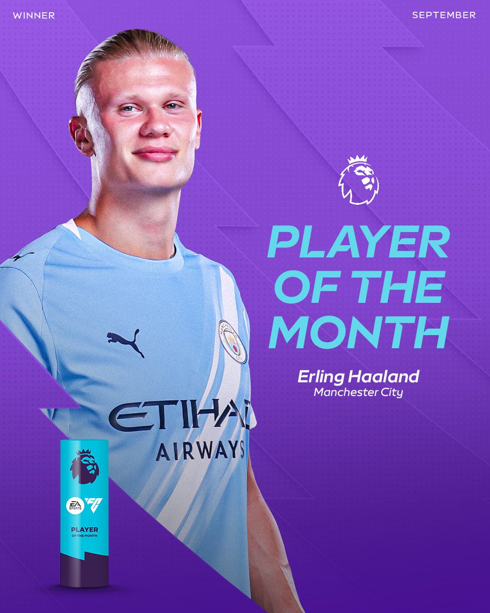 SkySportsPL's tweet image. BREAKING: Erling Haaland is the EA SPORTS Player of the Month for September! 💥