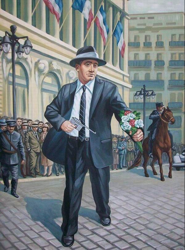09.Listopad 1934.

Buket cvijeća pucanj revolvera
U Marseilleu Francuskome gradu
Krvca pala mrskom tiraninu
Čin heroja prekine paradu

Nepomično u autu sjedi
Aleksandar Karađorđe srpski
Krv mu curi a lice mu blijedi 
Umrije vladar i tiranin mrski

—Prevratnik S.L.V

PREVRAT!