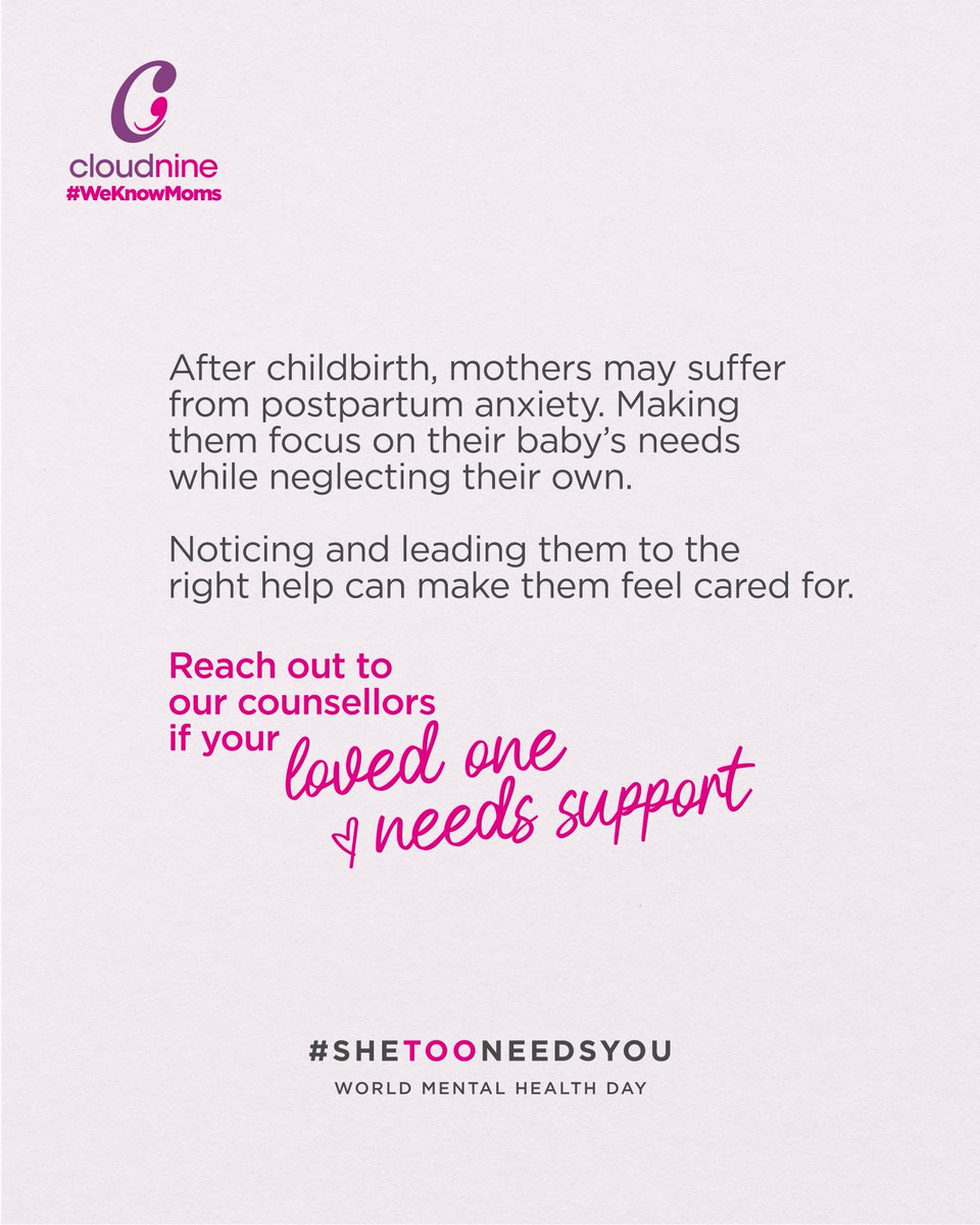 This World Mental Health Day, let’s remember #SheTooNeedsYou.
If you know mothers struggling with postpartum anxiety or are in the need for some support, our community counselling link is here: flsd.short.gy/HFRZUO