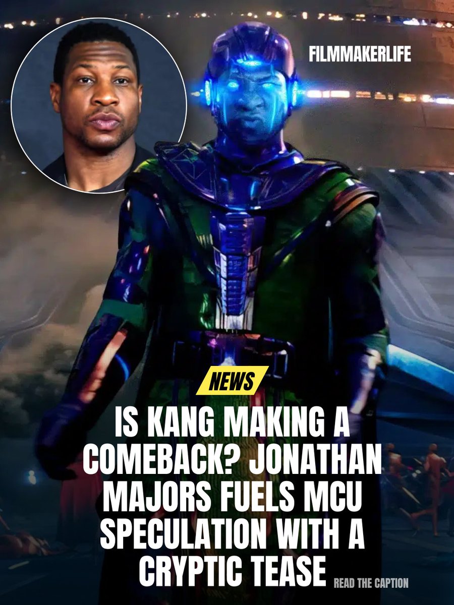 FilmmakerLife_'s tweet image. The multiverse might still have a few surprises left 👀 Jonathan Majors has once again sparked speculation about returning as Kang the Conqueror in the MCU. 
•
For more, visit:
filmmakerlife.com
•
#FilmmakerLife #JonathanMajors #KangTheConqueror #Marvel