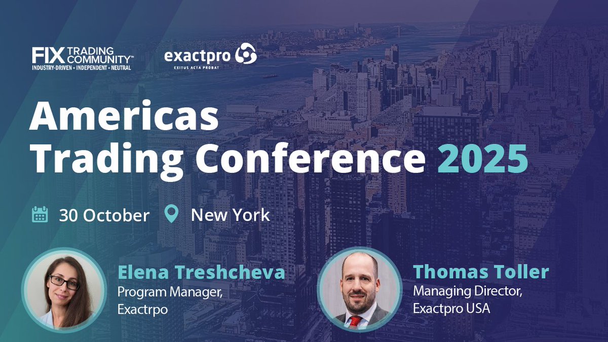📅 Save the Date! On 30 October, <a href="/FIXTrading/">FIXTradingCommunity</a> Community Americas Trading Conference 2025 will take place in New York, bringing together market participants, technology providers and industry leaders for a full day of panels and discussions across the trading ecosystem.

If you are