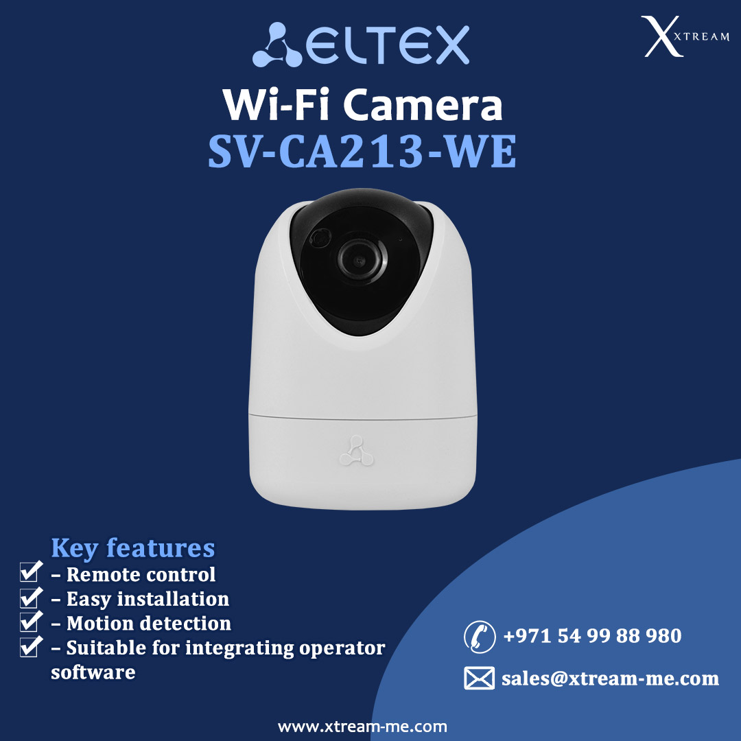 Eltex SV-CA213-WE – Smart Wi-Fi Camera for Real-Time Monitoring

Keep an eye on your space anytime, from anywhere. The SV-CA213-WE offers clear, high-resolution video and remote control — perfect for home, office, or retail environments.