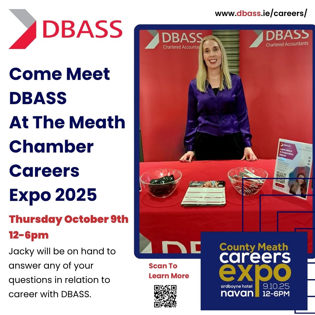 Don’t forget to drop by and meet Jacky at the <a href="/MeathChambers/">County Meath Chamber</a> Careers Expo today in the Ardboyne Hotel from 12-6pm.
Explore exciting opportunities and chat with the DBASS team at countymeathchamber.ie/careersexpo
Check out our vacancies here: dbass.ie/careers/
#MeathCareersExpo