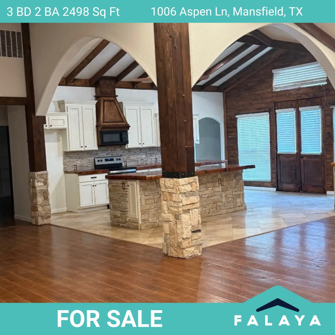 🏡 For Sale – $389,900
📍 1006 Aspen Ln, Mansfield, TX
📐 2,498 Sq. Ft. | 🛏 3 Bedrooms + Study | 🛁 2 Bathrooms

#ForSale #MansfieldTX #TexasHomes #DreamHome #Falaya #OpenFloorPlan #NoCarpet