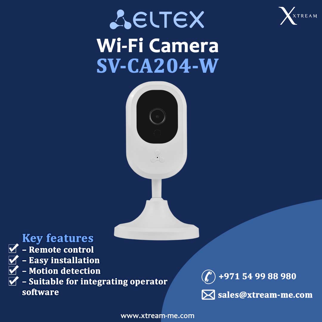 Eltex SV-CA204-W – Smart Wi-Fi Camera for Everyday Security
Monitor your space in real time with clear, high-resolution video – all through a wireless connection.