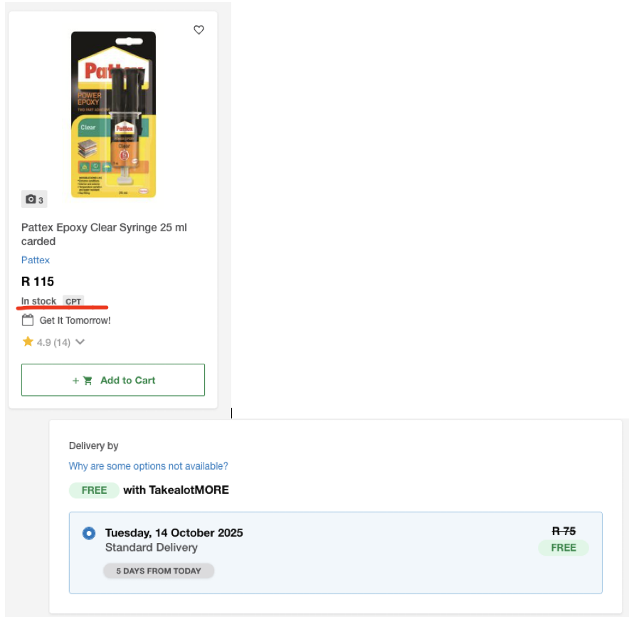 jj_iamengineer's tweet photo. Another reason why I cancelled my @TAKEALOT MORE  subscription. They state "get it tomorrow!" but when you checkout its 5 days later. With @AmazonZARetail the same product will be delivered tomorrow with no subscriptions! https://t.co/aiu0apOw1K