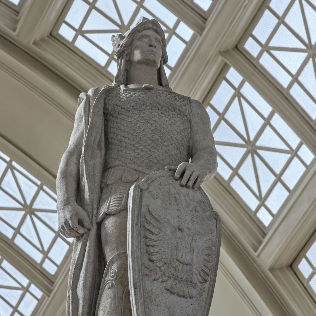 For the #restoration of the 40 Legionnaire statues in the Union Station, we began with an assessment to understand &amp; document the conditions of each statue. This revealed that their conditions varied based on location. Shown is a statue after completion.

📸Robert Benson Photo