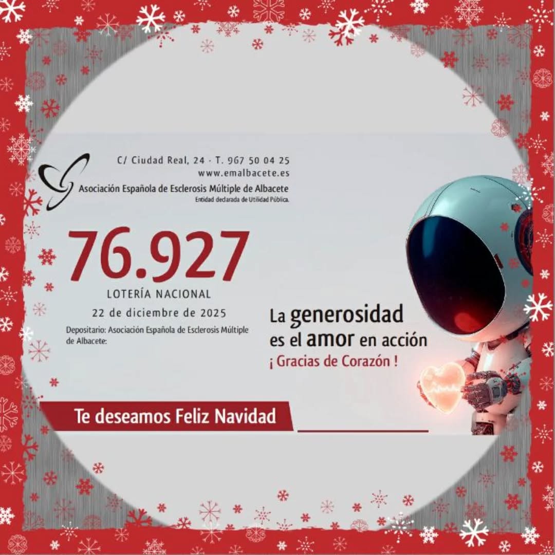 Lotería de Navidad de <a href="/EMALBACETE/">Esclerosis Múltiple</a>

#CentroIntegralEnfermedadesNeurológicas