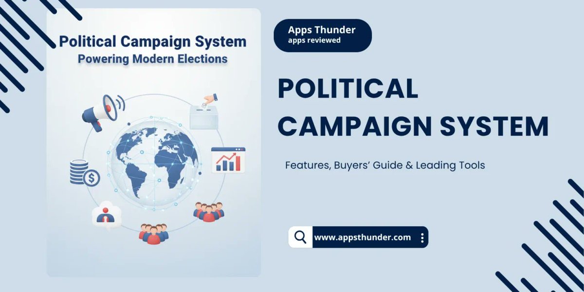 AppMarketPlus's tweet image. Modern elections run on technology!

🗳️ Political Campaign Systems help with voter outreach, volunteer coordination, fundraising &amp;amp; compliance. Make your campaign smarter &amp;amp; data-driven.

Read more 👉 appsthunder.com/political-camp…

#PoliticalCampaign #ElectionTech #CampaignManagement