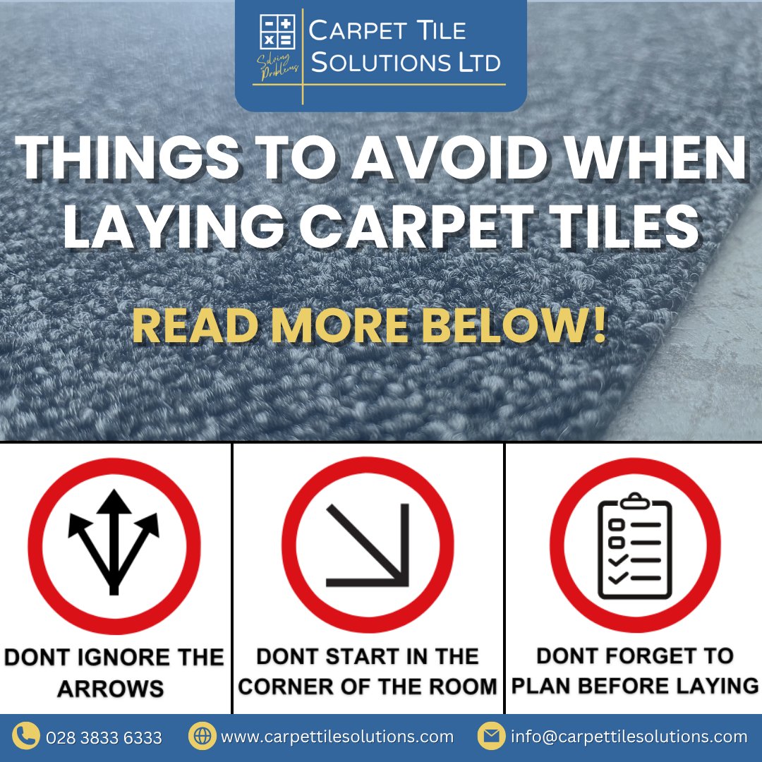 🚫 Avoid These Carpet Tile Mistakes! 🚫
Installing carpet tiles yourself? Don’t fall into these traps:
❌ Skipping the layout plan
❌ Starting along the wall
❌ Ignoring directional arrows
Save time, money &amp; hassle get it right the first time!
Need help? We’re just a call away.