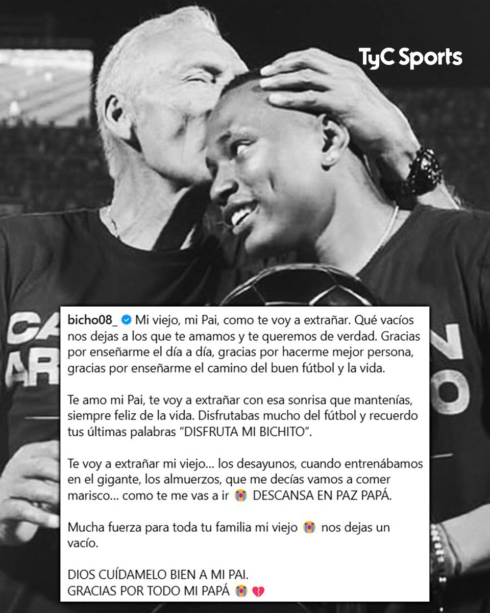 TyCSports's tweet photo. "GRACIAS POR TODO MI PAPÁ"

La EMOTIVA despedida de Jaminton Campaz a Miguel Ángel Russo. https://t.co/vPloVFegRV