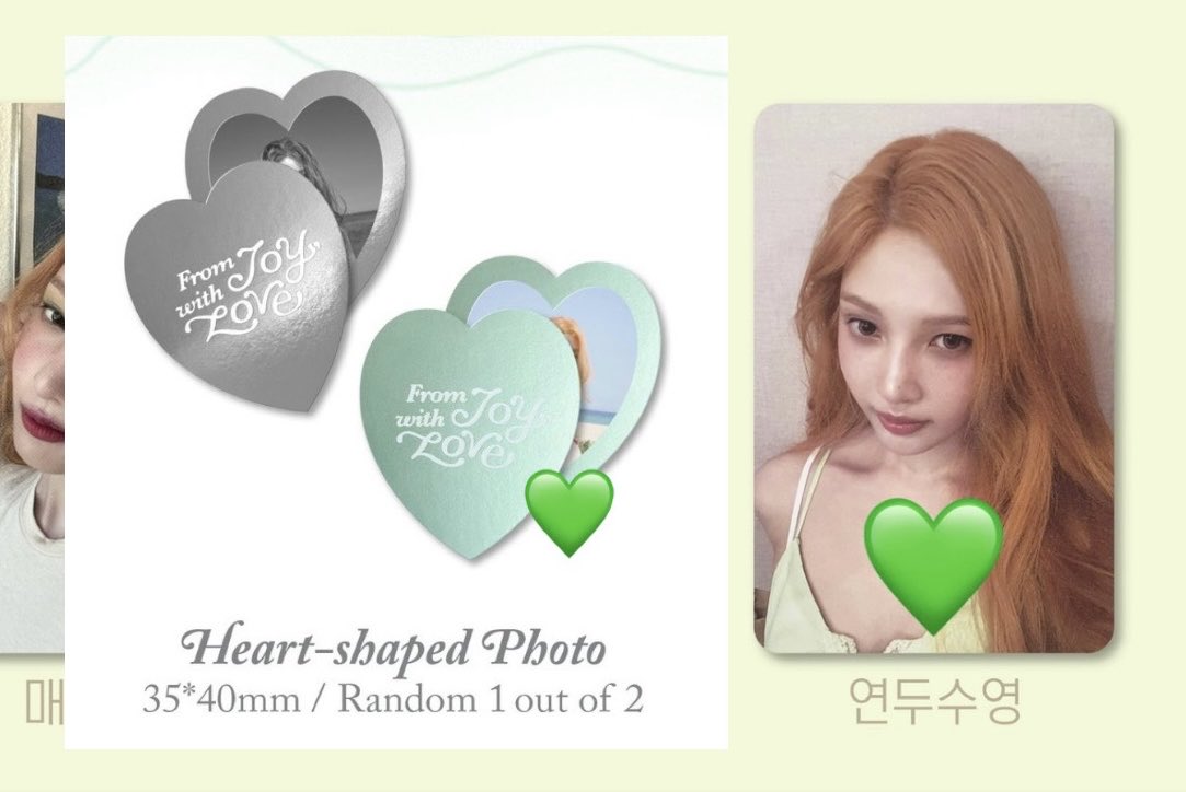 Red Velvet From Joy, with Love
レドベル ジョイ トレカ 交換

譲 1枚目
求 2枚目(💚)

‍📮郵送交換
トレカ⇄トレカ、ハートフォト⇄ハートフォト
まとめて交換していただける方優先します
条件合いましたらリプまでお願いします🙇🏻‍♀️