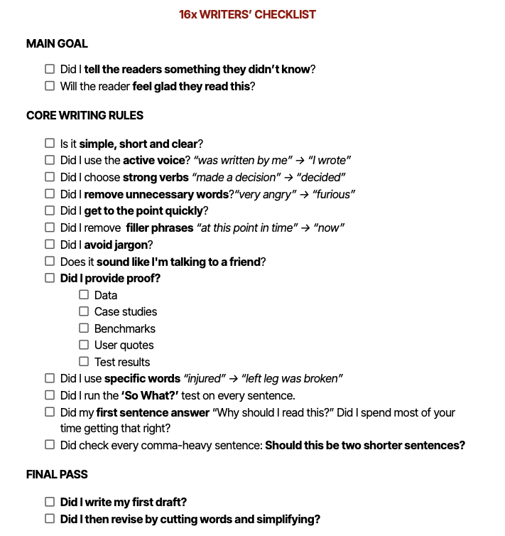 drmkhubybe's tweet image. Use this checklist for your social media writing: