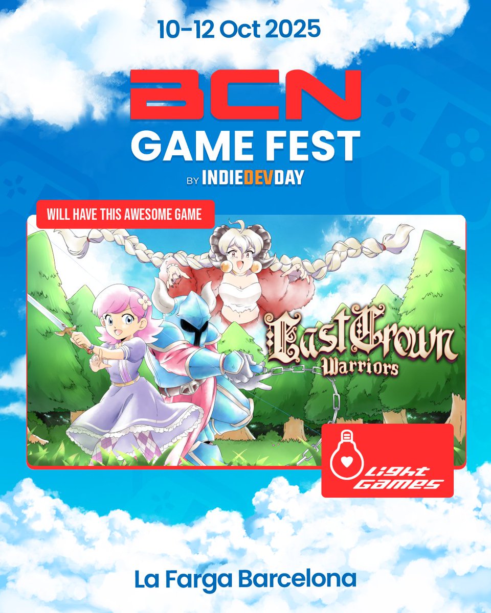 ¡Nos vemos por Barcelona!

<a href="/seiyouh/">seiyouh</a> will be showcasing Last Crown Warriors at <a href="/bcngamefest/">BCN Game Fest</a> (EXH 48) from October 10th to 12th.

We’ll bring an exclusive preview of Caldera Isle — hope you enjoy it!