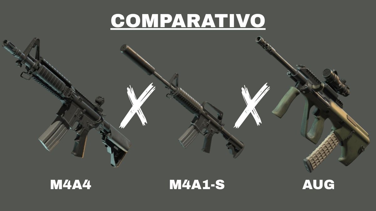 jotage_fps's tweet image. ‼️GUIA M4A4 x M4A1-S x AUG‼️
Este é um guia comparativo dos principais rifles do lado CT, além dos dados e estatísticas básicas, trouxe algumas curiosidades que talvez você não saiba.