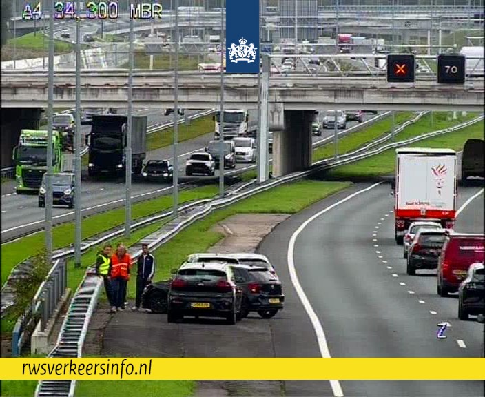 Ongeval op de A4 richting Den Haag
