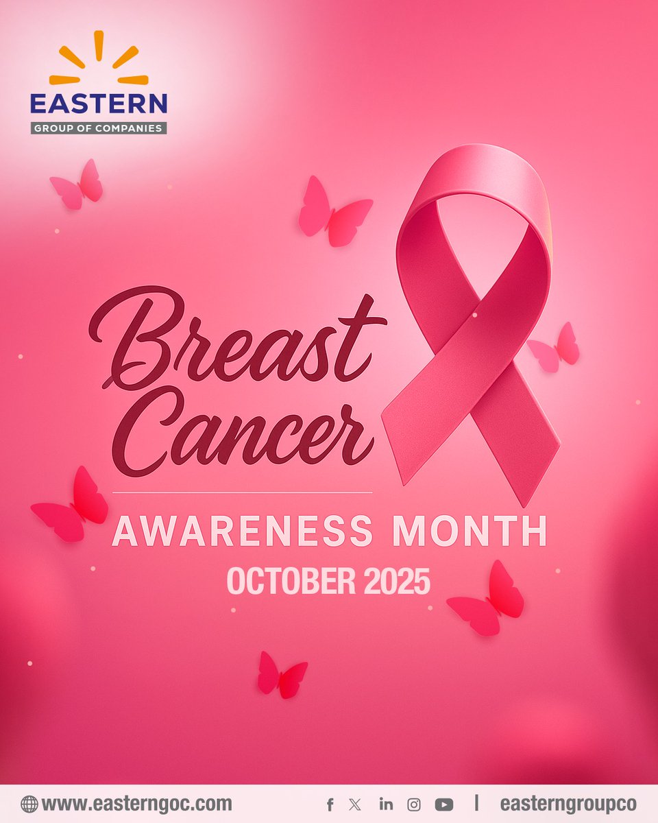 easterngroupco's tweet photo. At Eastern Group of Companies, we stand united in the fight against breast cancer, spreading hope, awareness, and the importance of early detection. Together, let’s empower women with knowledge, encourage regular screenings, and support those bravely battling this disease. https://t.co/98GWtzb3ga