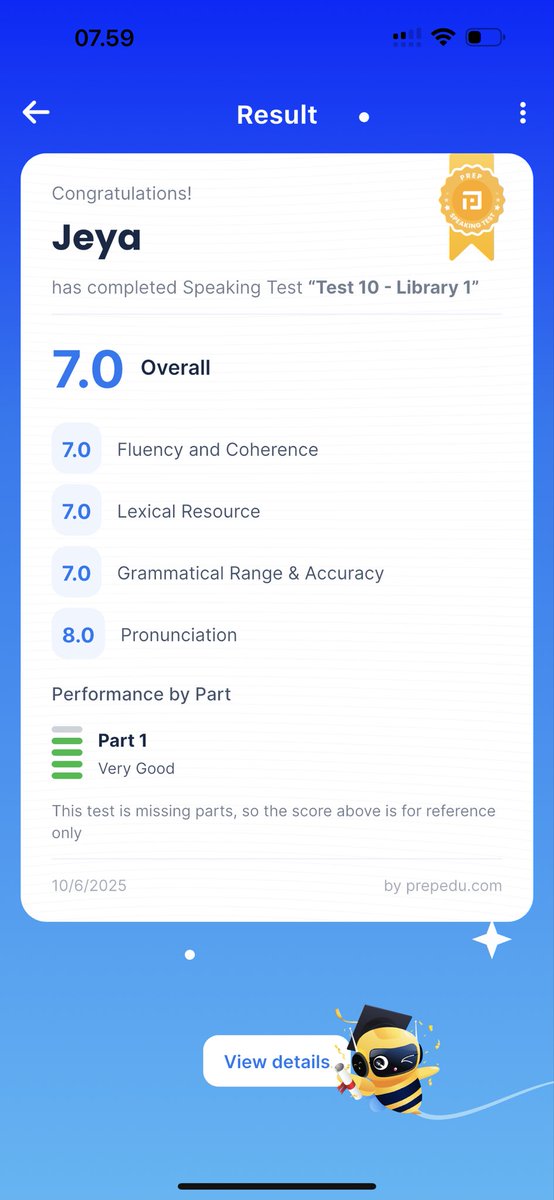 english_menfess's tweet photo. Jarang banget ada aplikasi simulasi IELTS yang ada speaking dan writingnya juga, biasanya cuma listening &amp; reading doang yak

Aku abis nyobain aplikasi IELTS preparation ini ternyata dia lengkap semuanya dan langsung dapet score prediction juga gapake nunggu-nunggu 😮 https://t.co/K9CLGnsKF9