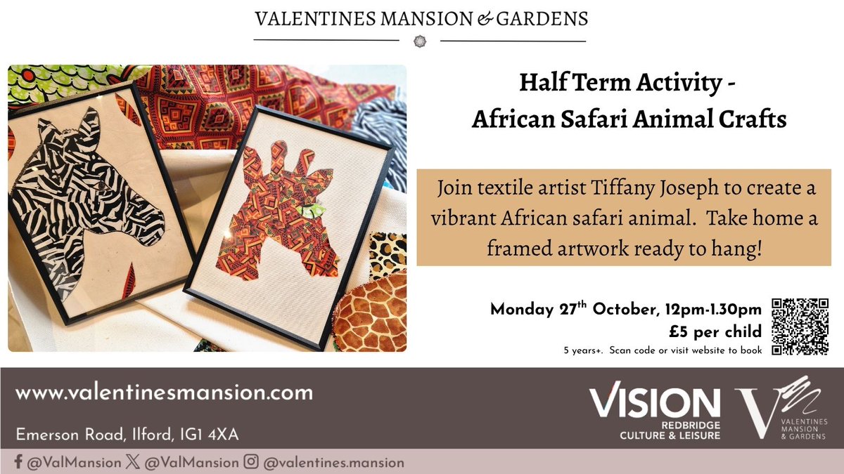 WILD!  Book now for our fantastic #halfterm activity  vrcl.uk/46kyjJh #BlackHistoryMonth #redbridge #eastlondon #wildone