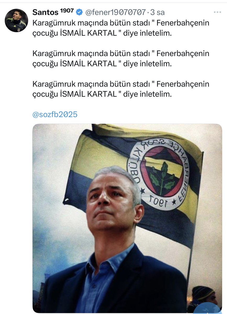 Bu artık farklı bir boyut…

Fenerbahçe başında hocası maça çıkmış;bütün stad böyle bağıracak;sonra da o hoca o futbolcular kendilerini maça verecekler,konsantre olacaklar;

Bunun dünyada bir tek örneği yoktur.

Bunun adı da Fenerbahçelilik,taraftarlık…

Kendi takımını resmen