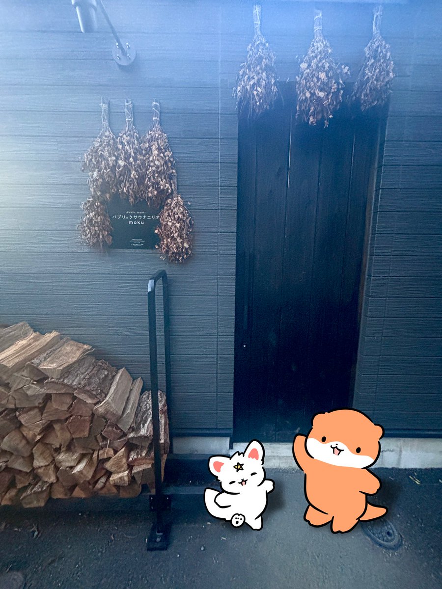 saunakawauso's tweet image. カワウソ、以前イベントで @Toki_COMORIVER  さんのプライベートサウナにお邪魔したときのようすです！
かわいいおくるまがサウナ！