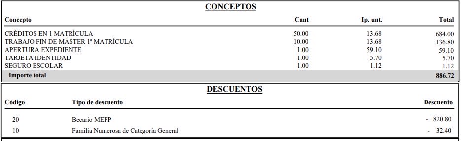 Fabregat_'s tweet photo. La importancia de lo público, de la universidad pública andaluza. Compras del Mercadona me han costado más: 33€ por un máster en la @unisevilla.

Frente al negocio del PP de Juanma Moreno con la universidad privada, solo la pública garantiza la igualdad de oportunidades. https://t.co/Keuu6BMHpD