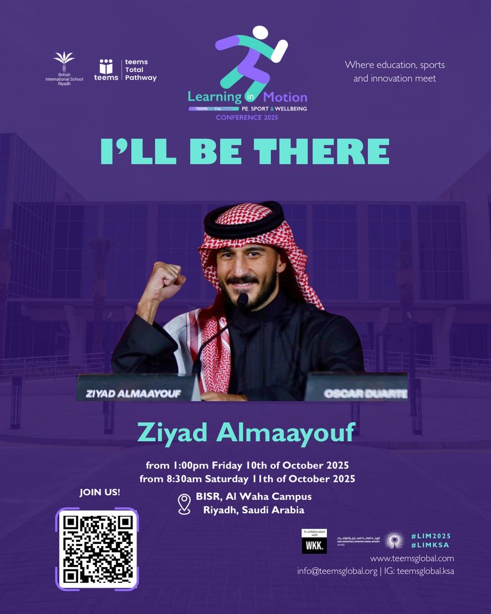 بِكْرَه بإذن الله أتشرف إني أكون المتحدث الرئيسي وضيف الشرف في مؤتمر الرياضة والصحة ٢٠٢٥، وبيكون حديثي عن المرونة: كيف تنحني بدون ما تنكسر.

اللي يمشي طريق لأول مرة، يتعلم إن المرونة ما تنبني بالراحة، تنبني بالشجاعة، بالصبر، وبالإيمان.
هي رحلة تخدم هدف أكبر من نفسك، رحلة تخص كل