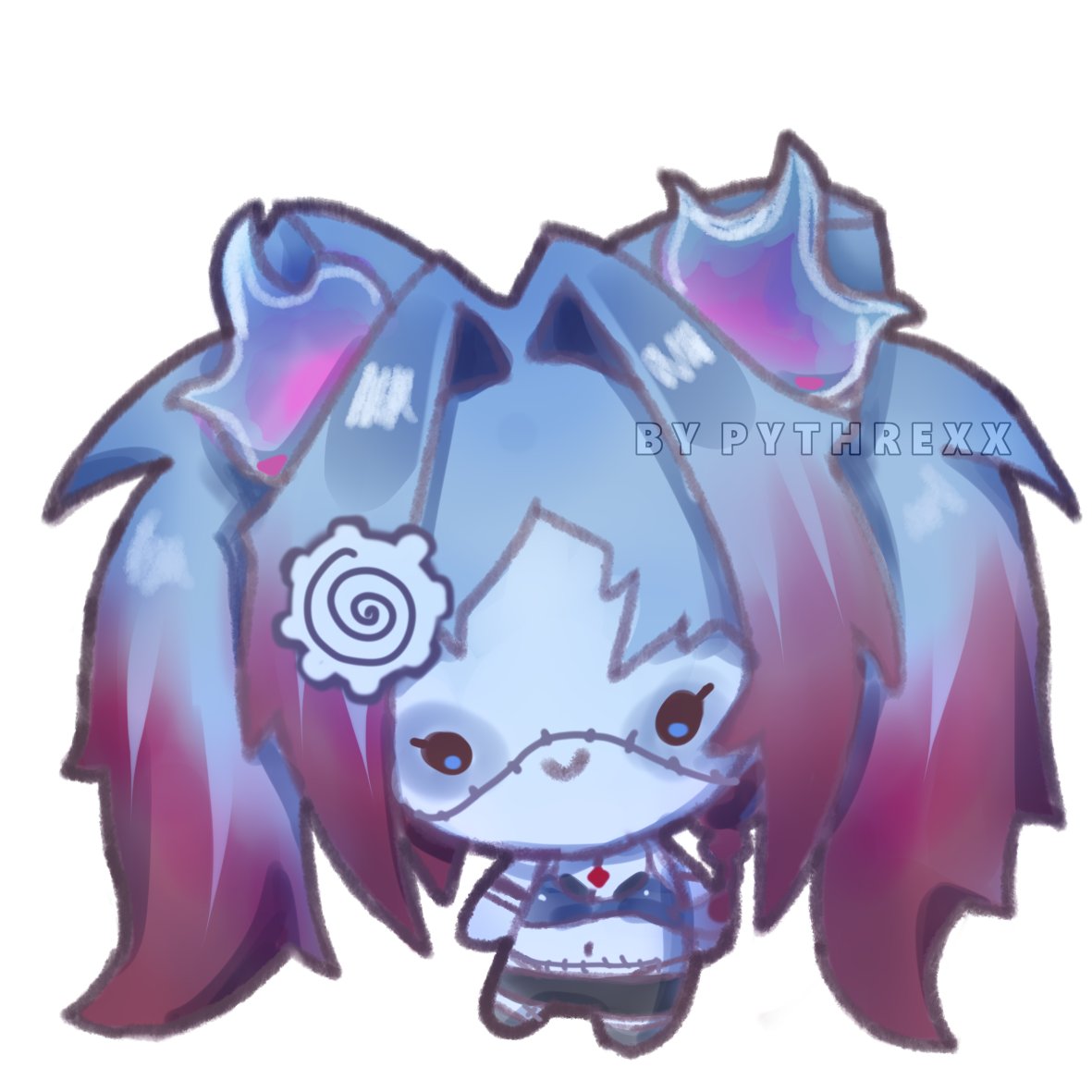 pythrexx's tweet image. drawing ika bc she said i can 🤓
#ikaillustrated #chibi #crayonchibi