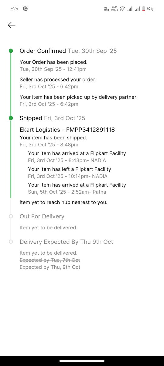 Piyush_Anand196's tweet photo. @Flipkart My order ID OD435607130462178100 was supposed to be delivered on Oct 7. I was told it would arrive within 48 hours after delay, but still not delivered. Again being asked to wait another 48 hours and no courier contact details are provided. Resolve this issue urgently. https://t.co/NfUnWhPSda