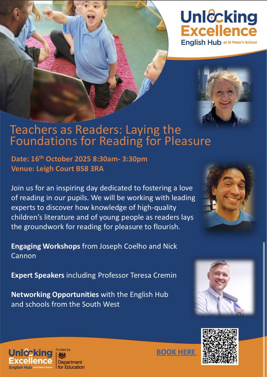 UE_EnglishHub's tweet image. 📢 We have 4 available places at our upcoming Teachers as Readers Conference! Places are fully funded and therefore FREE! Don’t miss out! ✨

Book here: forms.office.com/e/6bq3eEc6PS