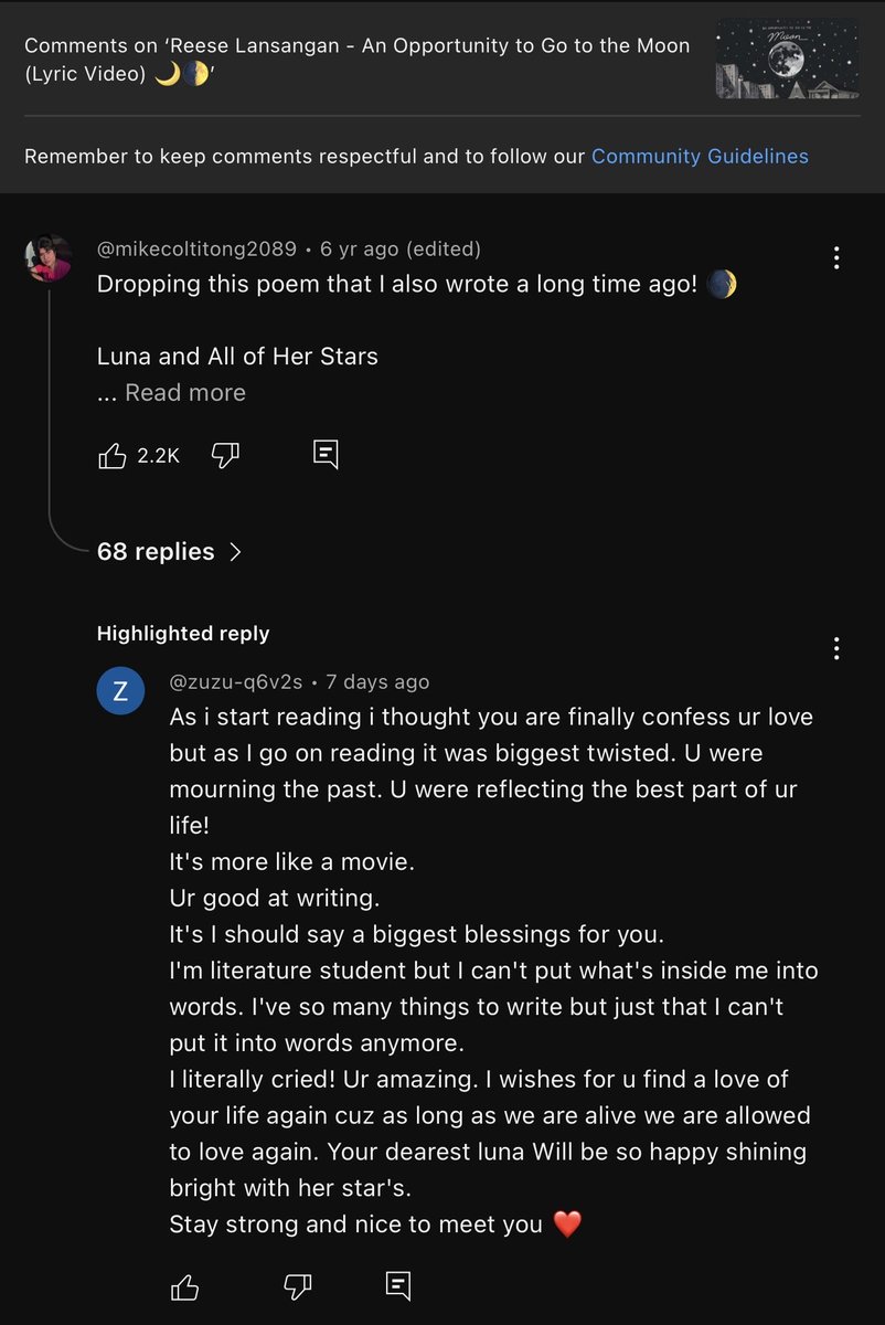 imikecold's tweet photo. 😭😭😭 Oh God I miss those times when I could write poems on a whim. Stumbled upon a reply from a piece I had written years ago (that I commented on @reeseypeasy’s song, ang jollibee ko pala dito) https://t.co/UVMFxKkwUR