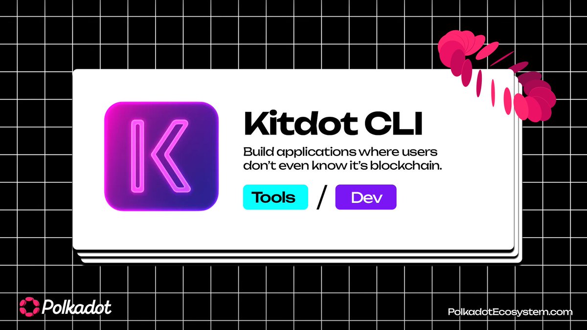 🛠️ Kitdot CLI

⭕️ Now listed in the Polkadot Ecosystem directory

• Spin up a PolkaVM app with one command 
• Full stack ready: contracts + React (TypeScript) 
• polkadot-hardhat + network configs prewired 
• Social login (Google/Twitter/GitHub) → Web2-smooth UX 
• Wallets
