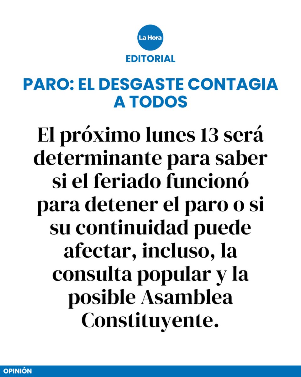 El paro nacional ha llegado al punto de que las barras piden resistencia de lado y lado, pero las estrategias ya flaquean.

Lee el editorial completo 👉 lhra.ec/33McGdB