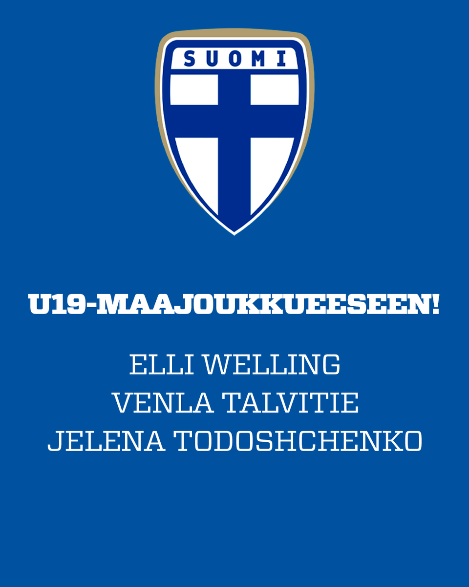 Hongan Elli Welling, Venla Talvitie ja Jelena Todoshchenko on valittu U19-maajoukkueen mukaan Eerikkilän Ruotsi-tuplamaaotteluun!

Suomi kohtaa Ruotsin torstaina 23.10. klo 18.00 ja maanantaina 27.10. klo 12.00.

#MeOllaanHonka #KansallinenYkkönen #Pikkuhelmarit