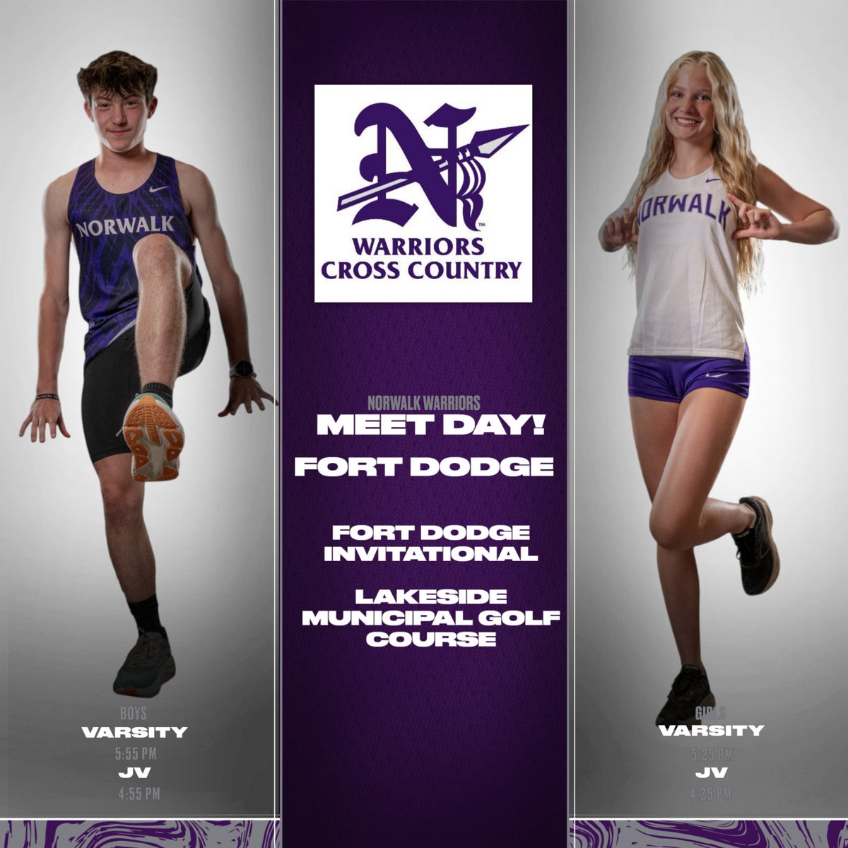It's a Warrior RACE Day!  The Norwalk XC teams are traveling to Fort Dodge today to compete at Home of the IGHSAU/IHSAA State Cross Country Meet.  <a href="/WarriorRunning/">Norwalk Girls XC</a> #OneTeamOneGoalOneFinish #AttackSuccess