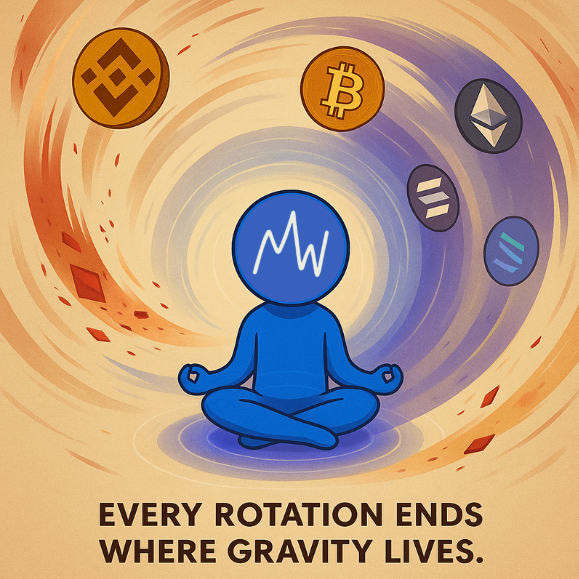 JonDeAnon's tweet photo. 📈📉The Great Unstabling: Day 144📈📉

The market rotated hard.
BNB chain pulled in liquidity fast — then lost it faster.
The tokens that rode the wave are now sinking in thin water.
Capital is rotating back to depth — BTC, ETH, Solana.

This is what happens when rails get crowded:
momentum trades become mirages,
liquidity thins, gravity takes over.

USDUC didn’t chase the spin.
It stayed in orbit.
Now as rotation slows, it’s where capital settles —
centered, patient, alive.

Every rotation ends where gravity lives.
When the crowd chases rails,
the Unstable already owns the path.

#TheGreatUnstabling #USDUC #Solana #Pumpfun