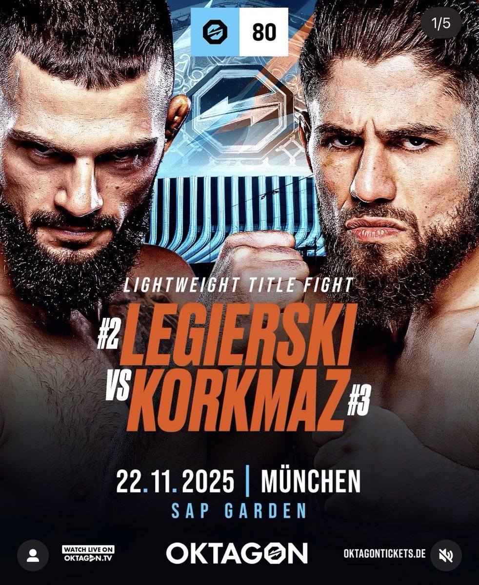 Mateusz Legierski wraca do klatki <a href="/OktagonOfficial/">OKTAGON</a> ❗️🚨

Długa przerwa spowodowana kontuzją i operacja, ale apetyt wzrastał z każdym dniem co można było zobaczyć śledząc Mateusza w mediach. Ciężkie zadanie przed Polakiem, ale z pewnością będzie chciał pokazać Korkmazowi miejsce w
