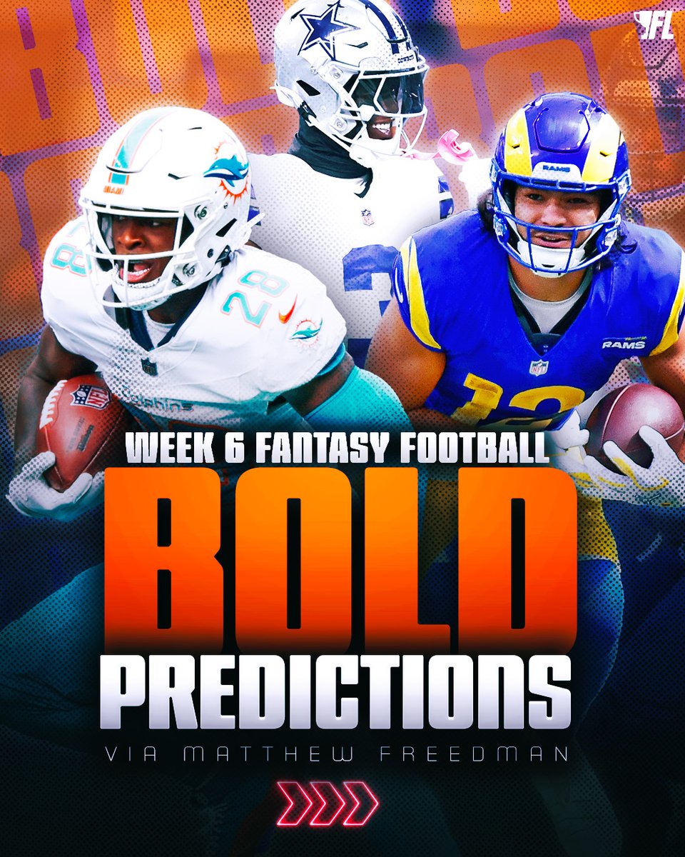 MBFantasyLife's tweet image. Week 6 BOLD predictions for fantasy football 🔥🔥

🧵

See all of @MattFtheOracle&apos;s calls: bit.ly/48S5UNF