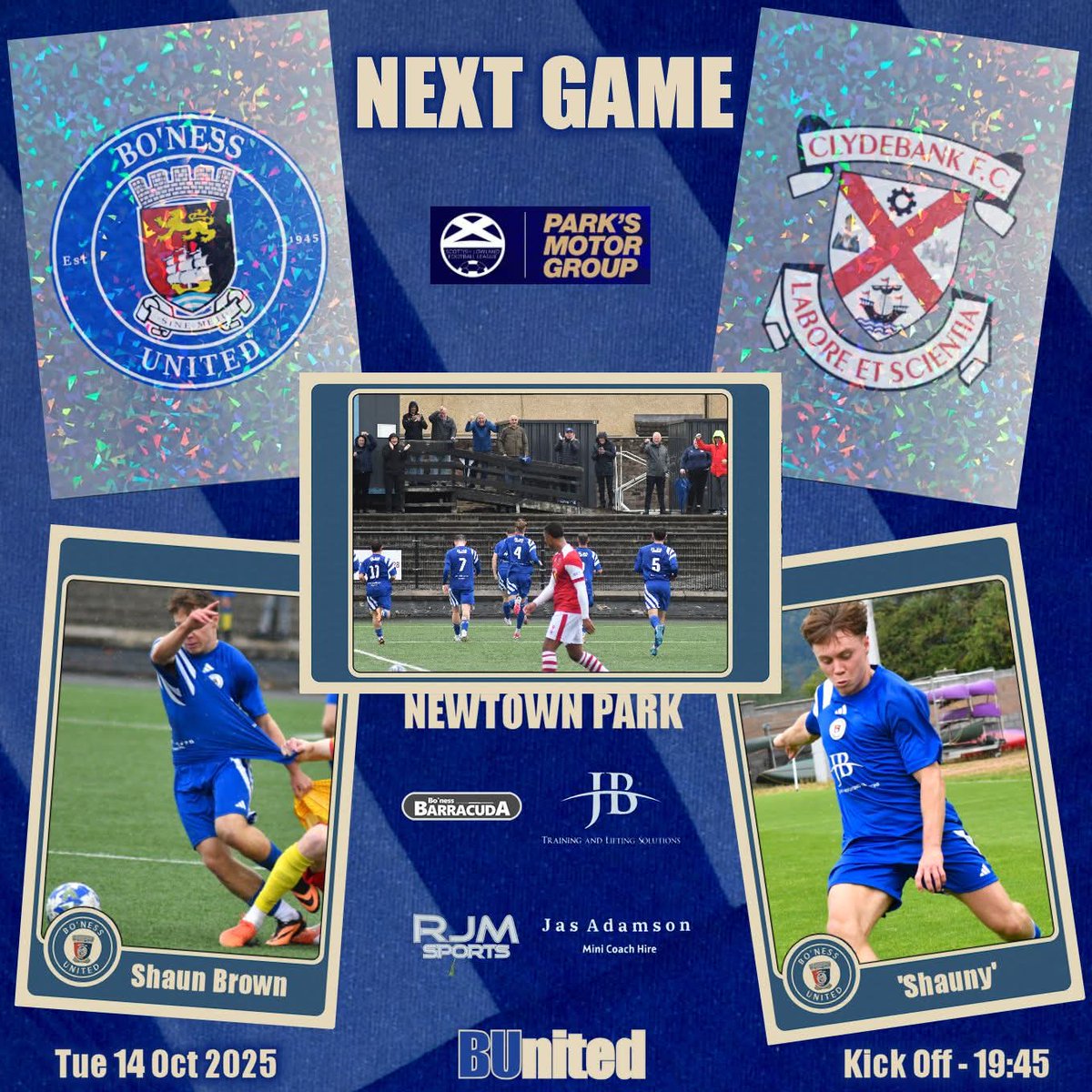 BonessUnited_FC's tweet image. 𝗡𝗘𝗫𝗧 𝗨𝗣!
A free weekend ahead, but Tuesday under the lights we welcome Clydebank FC to Newtown Park ⚽️🤘 💙
#BUnited