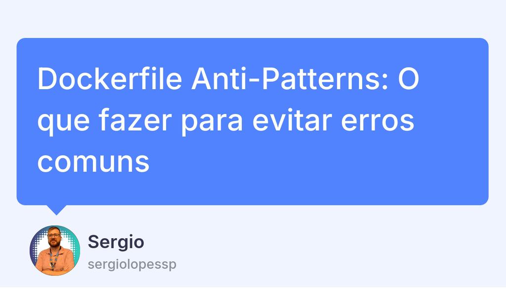 sergiolopessp's tweet image. Isso vai garantir a consistência da sua imagem e também garantir que você não irá trazer elementos desconhecidos ao seu build.

Read more 👉 lttr.ai/AaWZu

#Docker #Java #Programação #MelhoresPraticas