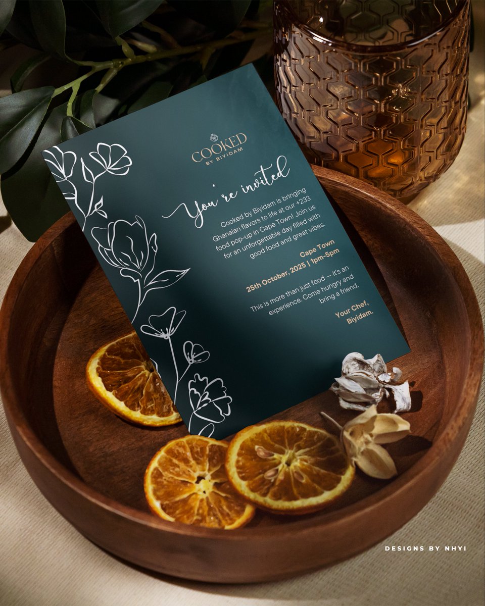 We’re pop-up ready with these flyer and invitation designs we worked on for Cooked By Biyidam🥳

We’re totally obsessed with how they turned out! If you’re in Cape Town, stop by on the 25th, you don’t want to miss it🤍