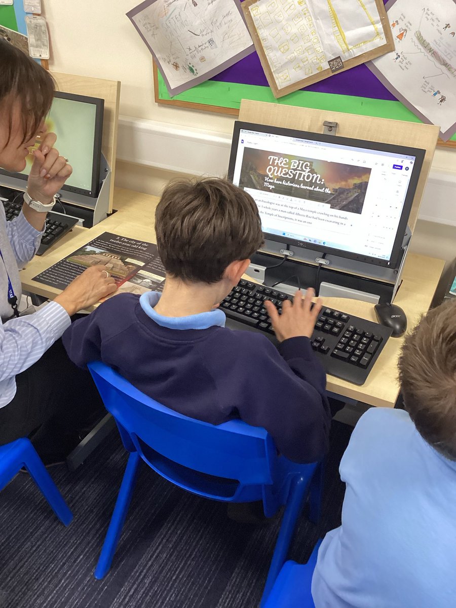 We started our websites this afternoon based on the ancient Maya! Our big question is 'how have historians learned about the Maya?' ⌨️🖥️ #ourladyscomputing #ourladyshistory