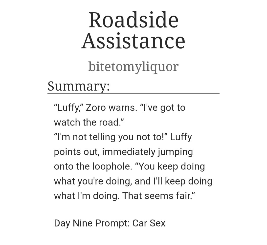zorosjoyboy's tweet photo. https://t.co/0KwUK8kLhi
Kinktober day 9: car sex
A continuation in my zolu modern day road trip au https://t.co/Im9GkLDoId