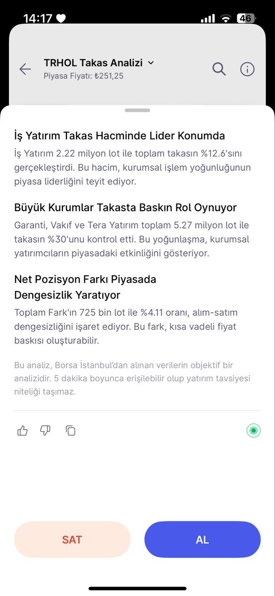 BANA HİSSENİ SÖYLE SANA KİM OLDUĞUNU SÖYLEYEYİM ?
‼️Öncelikle uzun zamandır takip ettiğim #Trhol hissesinden başlıyorum . Bu hisse 360₺’den 260₺’lere düştü . Peki bu hissede alıcı satıcı kimdir?
Uzak mı durmak gerekir yoksa alım için tam zamanı mı 😉 
🫵Hadi gönder gelsin