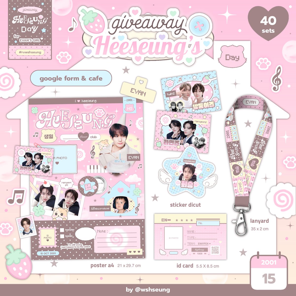 wshseung's tweet photo. ₍ᵔ.  ̫ .ᵔ₎ — kindly rt 

・ ♪ giveaway #happyheeseungday ⋆˳° 

— 🍥 𝗴𝗴 𝗳𝗼𝗿𝗺 10 𝒮ets
           𝗿𝗮𝗻𝗱𝗼𝗺 for rt 2 𝒮ets
[ 13 Oct 2025 | 21:00 ]
📬 : shipping 40 .-

— 🍧 𝗹𝗼𝗰𝗮𝘁𝗶𝗼𝗻 #EchoesOf15 @ 2settleplayroom
[ 11 Oct 2025 | tba ]

★ tag form in mention⤾ https://t.co/VAeUrc1Ghz