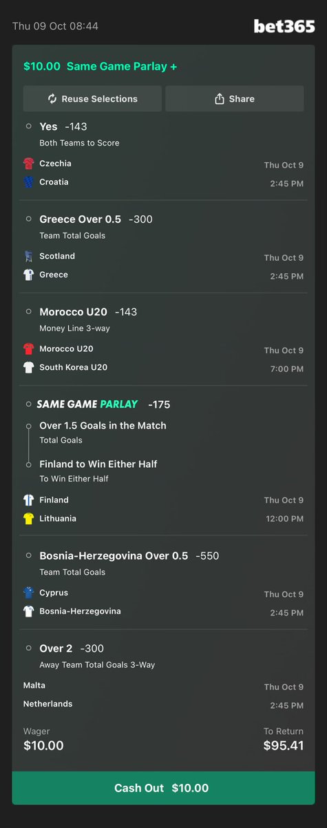 Today’s footy acca 🔥🔥🔥

Add To Your Bet Slip - nj.bet365.com/s/r/5l9MG