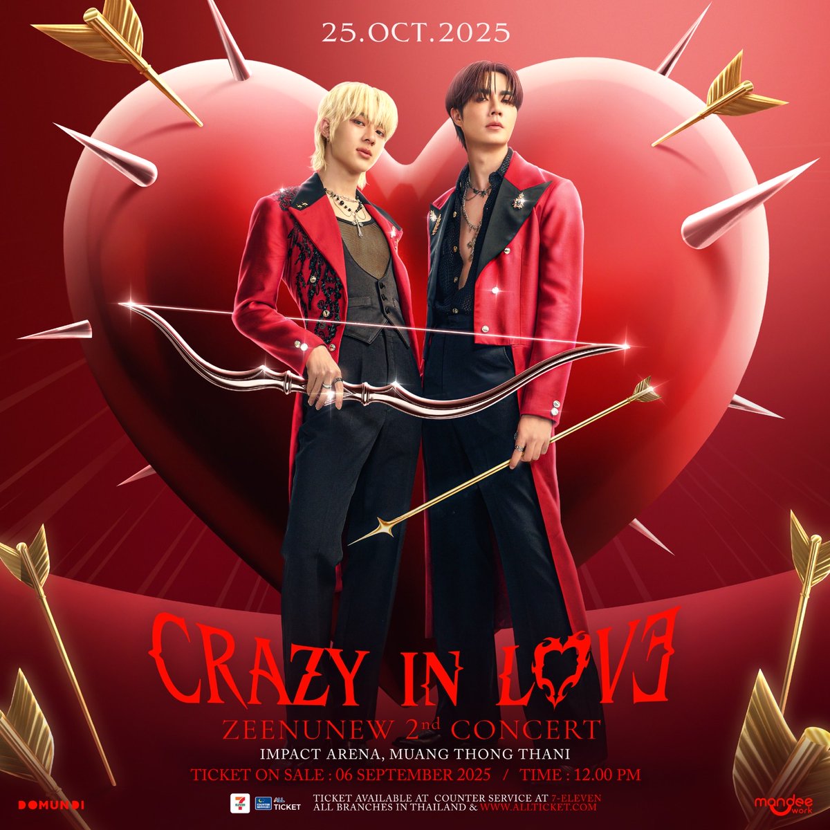 CSAllTicket's tweet image. ZeeNuNew 2nd Concert "CRAZY IN LOVE"❤️🔥
.
ซื้อบัตรได้ที่
🏪เคาน์เตอร์เซอร์วิสในร้าน 7-Eleven ทุกสาขา
📱หรือเว็บไซต์ ALL Ticket > counterservice.biz/tic-zeenunew
.
.
#ZeeNuNewCrazyInLoveConcert
#ZeeNuNew2ndConcert
#ZeeNuNew #DMDMUSIC
#ALLTicket #CounterService #7ElevenThailand