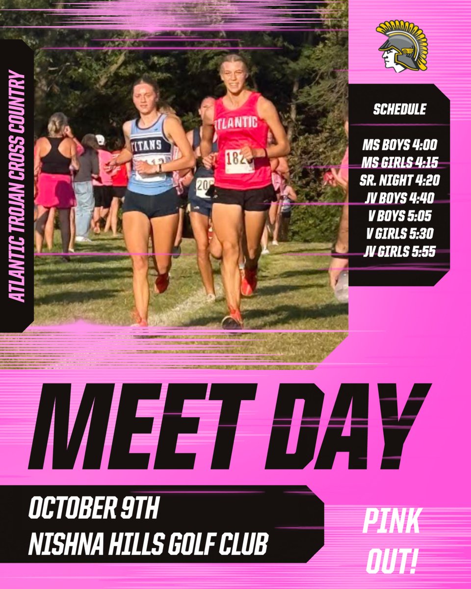 Home meet day &amp; pink out! Hope to see you at the course! Results will be live below.
live.kauderresults.com/meets/57732