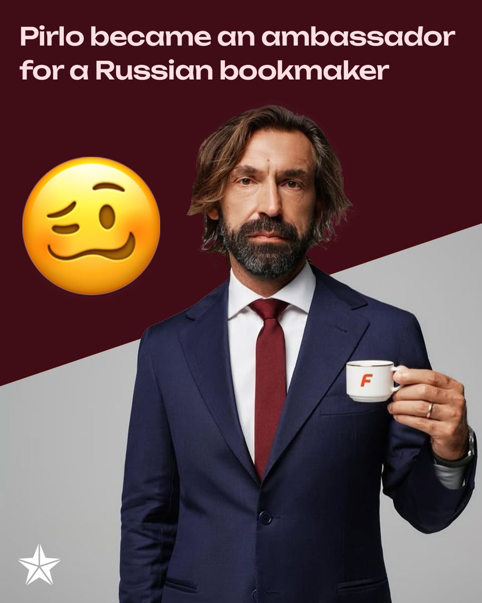 Андреа Пірло підписав контракт з російською букмекерською компанією і став її амбасадором 😡

<a href="/Pirlo_official/">Andrea Pirlo</a>, was it really necessary to take Russian money when they continue to kill Ukrainians daily?